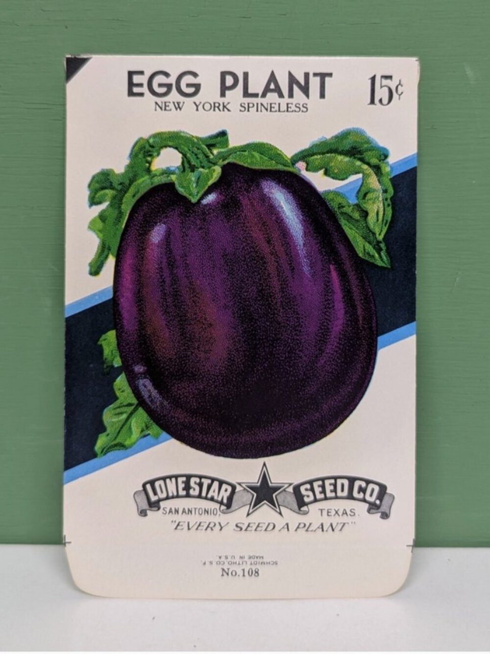 Vintage Eggplant Empty Seed Packet set of 4 NOS New Old Stock
